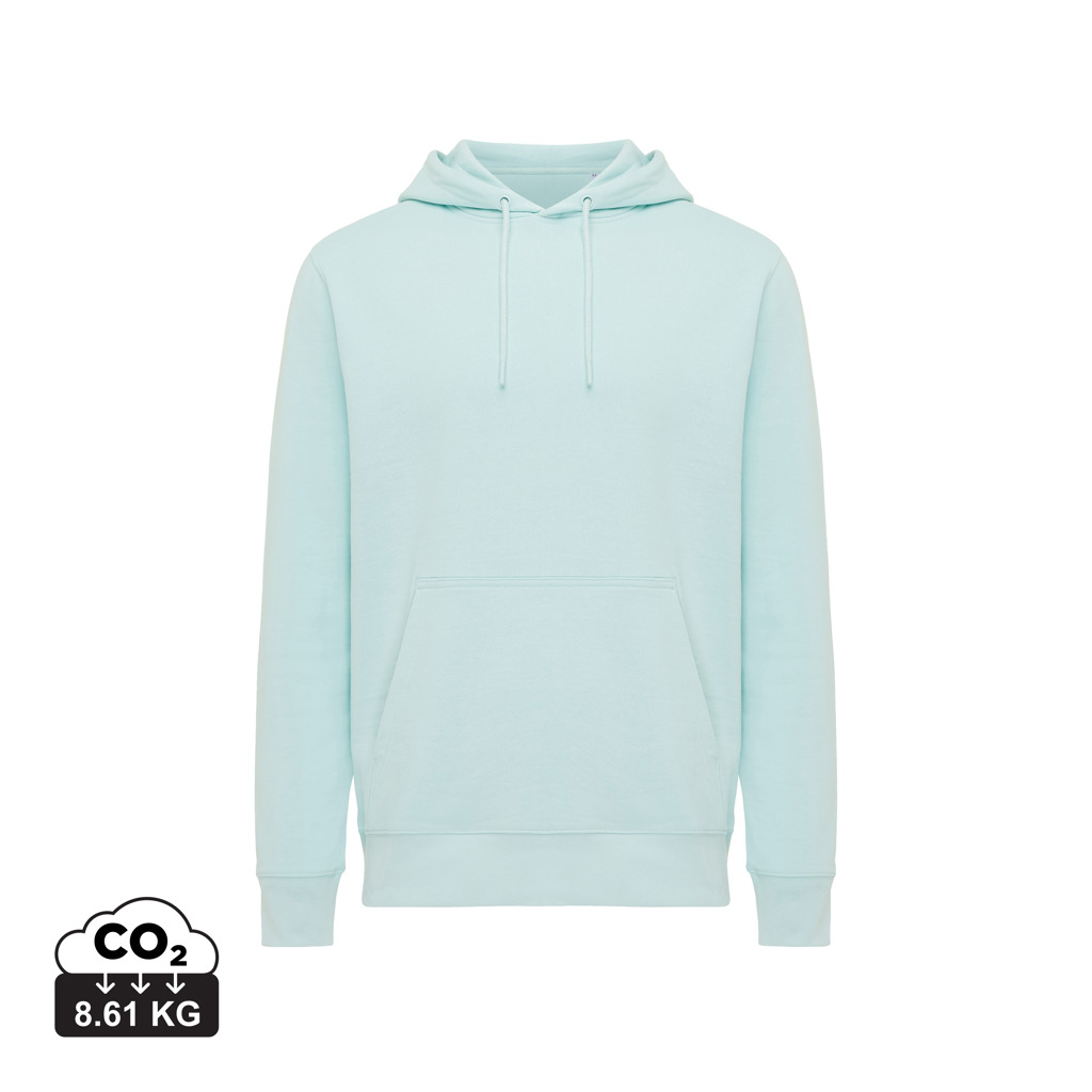 Sweat à capuche unisexe promotionnel coton bio Rila Iqoniq crushed mint